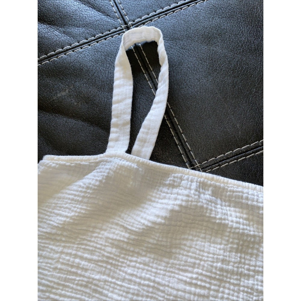 Reformation Women's White Cotton Cropped Tank Size 8 - Picture 4 of 9